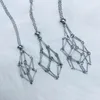 Hänghalsband rostfritt stål design kristall bur halsband hållare netto kedja sten samling justerbara koppar smycken