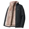 メンズジャケット冬用ジャケット厚い温かいフリースメンファッションコートコットンパフマー秋のアウターアウターコールド服プラスサイズ6xl 7xl 8xl