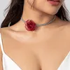 Girocollo PuRui strass di lusso doppio strato girocolli catena da tennis con collana di fiori di filato collare di gioielli da donna ragazze alla moda