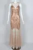 Casual Dresses Maxi Long Chic Beach Party Elegant Tall Floor Length Gold Sleeveless Gatsby Tank Sequins Desainer Dress For Woman 2023