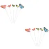 Decorative Flowers 2pcs Garden Decor Simulation Butterflies Stakes Flower Bed