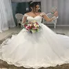 Abito da sposa principessa Abito da ballo bling Stile country ispanico Boho Abiti da sposa Appliques Pizzo Manica lunga Strascico di corte Sogno L'ultima sposa greca Stravagante Mariee