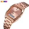 SKMEI 1612 Top Marca de Lujo de Acero Inoxidable Señoras Mujer Cronómetro Electrónico Calendario Reloj Mujeres Relojes de Cuarzo Montre Femme 202558