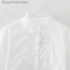 女性のブラウスシャツトラフファッションウーマンブラウス2023夏のカーディガンホワイトシャツ刺繍長格子襟美学トップオフィスBlousel231130