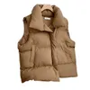 Gilets pour femmes Femmes mode automne col montant élégant vers le bas manteaux chauds vêtements d'extérieur ceinture décontractée sans manches hiver femmes gilets vestes 231130