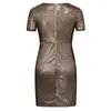 Casual Dresses Sexig V-ringning Slim Sequin Dress Women Party Gold Silver Glitter Shiny Vestidos Fashion Ladies Long Sleeve Mini