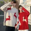 Women's Sweaters Christmas Sweater Women Autumn Winter Korean Loose Pullover Deer Sweater Men and Woman Oversized Sweaters Couples 231130