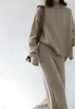 Genayooa Cashmere Two Piece Set Top and Pants Winter Korean Womensトラックスーツカジュアル2 S衣装220315