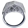 Met Zijstenen Heren Ring Iced Out 3A Steentjes Ringen Weelderige Jewlry Goud Zilver Mode-sieraden Hele Hip Hop242q