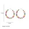 Hoop Earrings Resin Ball Fashion Colorful Bead Dangle For Women Jewelry Accessories