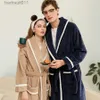 Men's Robes Warm Autumn Winter Flannel Men Bathrobe Thick Long Night Sleepwear Velvet Kimono Robe Men's Clothing Homewear Dressing Gown L231130