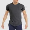 LL Outdoor Herren-T-Shirt, Herren-Yoga-Outfit, schnell trocknend, schweißableitend, Sport, kurzes Oberteil, männlich, Ärmel für Fitness, Mode, 77