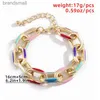 Designerarmband Lacteo Bohemian Colorful Painted Aluminium Chain Charm Armband smycken för kvinnor mode trendig tvärarmband