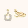 Brincos de garanhão amarelo ouro completo moissanite gota para mulheres s925 tira 1.68ct quadrado diamante orelha de alta qualidade festa jóias presente