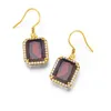 Dangle Earrings Vintage Garnet Hook Silver 925 Gold Plated Anniversary Banquet Gift For Women 2023 Luxury Jewelry