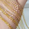 YUNLI Echt 18K Gold Schmuck Halskette Einfache Fliesen Kette Design Reine AU750 Anhänger für Frauen Feines Geschenk 220722279J