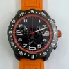 Mens quartz watch fashion casual watches 44mm rubber strap waterproof design multifunctional wristwatch for men