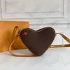 Game on Coeur Womens Designer Red Heart Shape Bag Coin Purse Shoulder Cross Body Small Handbag Pouch Cruise Mini Bags M57456315x