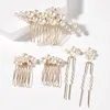 Headpieces 5Pcs Simulated Pearl Hair Pins Clips Women Flowers Combs Wedding Bridal Party Accessories Head Ornaments Jewelry Gift