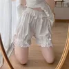 Kvinnors leggings vita ruffles knickers kvinnor flicka kawaii trosor söta spetsar bowknot lolita säkerhet shorts byxor elastiska vintage viktorianska