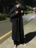 Herrgravrockar Mauroicardi Spring Autumn Long Overized Black Khaki Trench Coat Men Raglan Sleeve Single Breasted Loose Casual Korean Fashion 231129