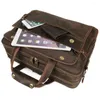 Porte-documents en cuir véritable pour hommes, porte-documents rétro Vintage, sac à main de voyage d'affaires, fourre-tout pour ordinateur portable