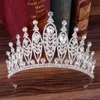 KMVEXO Barok Goud Zilver Bladeren Kristal Steentjes Bruiloft Kroon Luxe Big Queen Tiara Hoofdband voor Bruids Haaraccessoires C2302