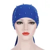 Abbigliamento etnico Perline Fiore Turbante Donne Musulmane Hijab Foulard Chemio Cap Perdita di capelli Copricapo Berretti Cappello a cuffia Copricapo Stretch Copricapo