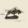 NUOVO Golden Wall Bull Figurine Street Sculptu rame fuso a freddo Decorazione della casa del mercato Regalo per la decorazione dell'ufficio Ornamento artigianale205K