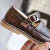 Flache Schuhe Todder 2023 Mode Koreanische Kinder Jungen Frühling Breite Pu-Leder Atmungsaktiver Gummi Kinder Schuh Mädchen Baby