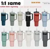 US STOCK 1:1 Made With Logo Quencher H2.0 40oz 304 Tumblers Cups with Silicone handle Lid And Straw 2nd Generation Car mugs Keep Drinking Cold Water Bottles GG1130