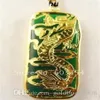 Superbe pendentif et collier en Jade vert dragon 18KGP pour hommes, bijoux 268a