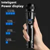 Torches P50 Led flashlight USB Chargeable Stong Lamp Handheld Flashlights Aluminum alloy Tactical light with power Display for Patraol Q231130