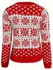 Kvinnors tröjor Autumn och vinterröd tröja damer bär jul snöflinga rundhalsade långärmad bas pullover stickad tröja 231130