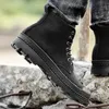 Botas de alta qualidade inverno quente homens couro tornozelo homens sapatos de trabalho militar exército neve para botas 231130