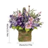 Decorative Flowers Wreaths Artificial Simulation Flower Rattan Basket Pendant Door Hanging Wildflower Wreath Ornaments Gifts Home Decor for Wedding Party 231129