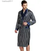 Men's Robes Mens Silk Satin Pajamas Pajama Pyjamas PJS Sleepwear Robe Robes Nightgown Robes S M L XL 2XL 3XL Plus Beige Blue Striped L231130