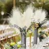Suszone kwiaty sztuczne puszyste pampas trawiaste bukiet 10pc Dekoracja przyjęcia weselnego Boho Fake Reed Plant for DIY Room Decor Decor Flower 231130