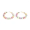 Hoop Earrings Resin Ball Fashion Colorful Bead Dangle For Women Jewelry Accessories