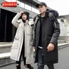 Herrenjacken Mode Winter Lange Weiße Ente Daunenjacke Mantel Männer Frauen Koreanischen Stil Pelzkragen Verdicken Warme Freizeit Liebhaber Mit Kapuze Mantel L231130