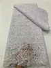 Tyg PGC White African Cord Lace Fabric Högkvalitativ vattenlöslig nigeriansk fransk guipure sladd spets för bröllopssömning ly279-2 231129