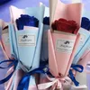 Decorative Flowers 1PCS Blue Enchantress Gold Powder Rose Artificial Flower Crystal Rayon Preserved Fake For Mother's