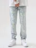 Men's Jeans Madshed European And American Fashion Brand Street Hole Light Color Ruffian Handsome Fried Hiphop Slim Pants