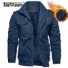 Herrjackor tacvasen överdimensionerad vinter förtjockar fleece casual jackor mens bomullsjacka lti-pockets Taktisk jacka parkas vindbrytare l231130