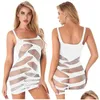 Basic Casual Dresses Women Fishnet Hollow Out Mini Dress Y Sheer Vest Party Club Bodycon Beach Bikini Er-Ups Clubwear Nightwearcasual Dhvxy