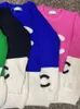 Dames CC in elkaar grijpende ontwerp trui roze letterborduurwerk trui meisjes sweatshirt met lange mouwen mode contrasterende kleuren gebreide jassen