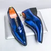 Chaussures habillées Hommes Mariage Cuir Verni Mâle Or Bleu Rouge Bal Punk Rock Homecoming Party Oxfords Chaussures Zapatos Hombre 231130