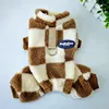 Vêtements de chien Combinaison en peluche pour animaux de compagnie avec boucle Automne Vêtements d'hiver pour petits chiens Schnauzer Yorkshire Pyjamas Chiot Vêtements Tenues