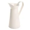 Vintage Tall Metal Shabby Chic Cream Vase Emamel Pitcher kanna Blomma behållare för bröllopshemdekor311g