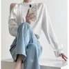 Women's Blouses 2023 Temperament French Ruffled Edge Off-shoulder White Shirt Women's Design Sense Early Spring Shaved Shoulder